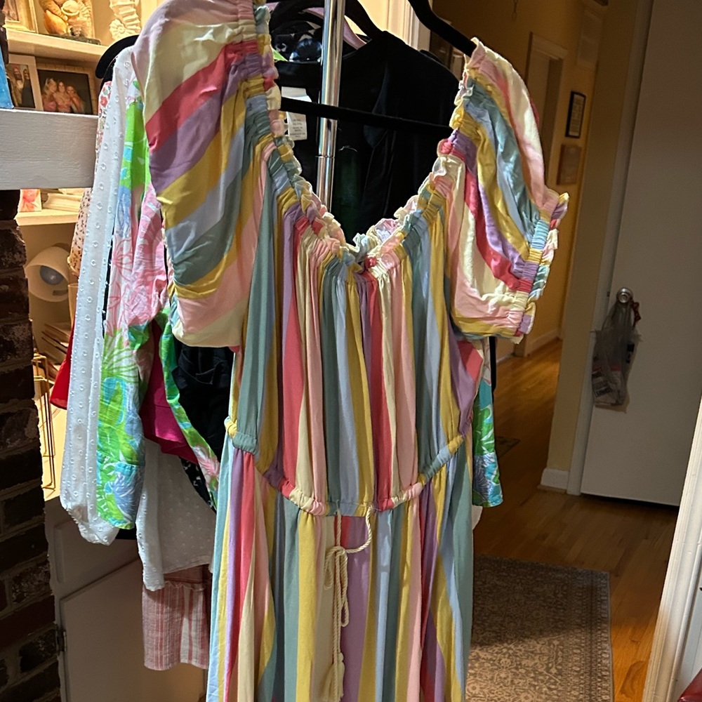 Midi Length Torrid Striped Dress Size 2